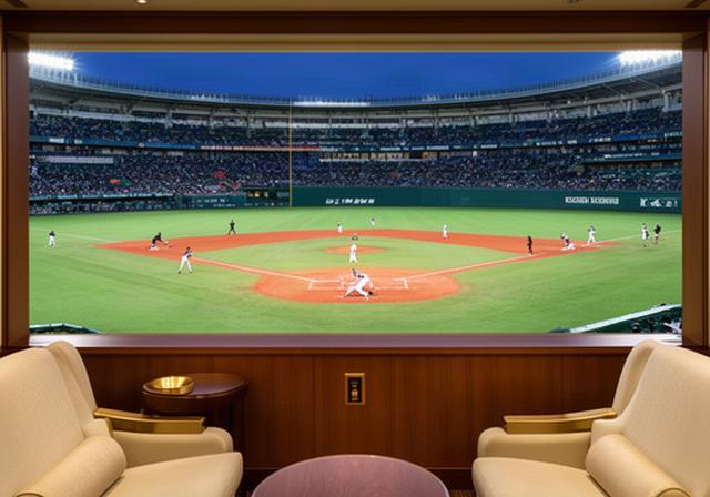 甲子園球場のアイビースイートから試合を見渡す落ち着いた専用席